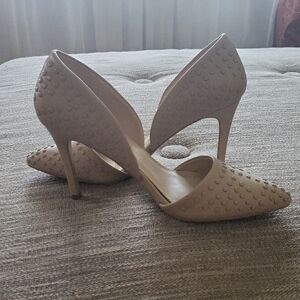 French Connection Nude Studded Heels